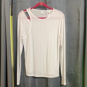 Price Drop!  Old Navy White Long Sleeve Cut Out Blouse